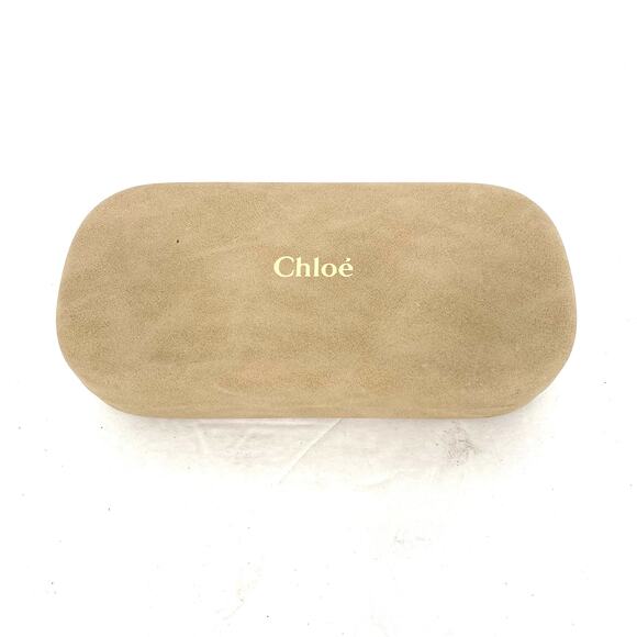 Chloe Eyeglasses Case Tan Leather 6" x 3" x 1.5" - Picture 1 of 4